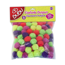 BU-BU FOSFORLU PONPON 2CM 100LÜ KARIŞIK