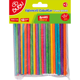 BU-BU EĞLENCELİ ÇUBUKLAR RENKLİ 10X0,3CM 24LÜ KÜT UÇ